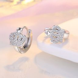 Jewels Galaxy Silver-Plated Contemporary American Diamond Studded Hood Earrings-26