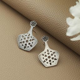 Jazz and Sizzle Silver-Plated Contemporary Drop Earrings-24