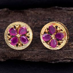 Sukkhi Gold-Plated Circular Studs Earrings-14