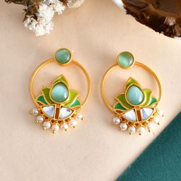 Voylla Gold-Plated Contemporary Stud Earrings-41