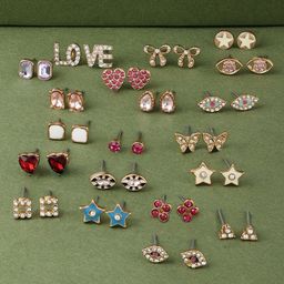 Zaveri Pearls Set Of 20 Multicolor Dazzling Casual Wear Studs Earrings-87