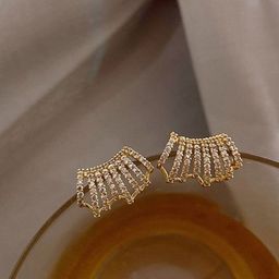 Softwrap Gold-Plated Stainless Steel Stones Studded Contemporary Studs-18