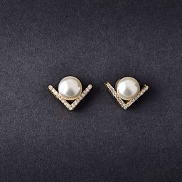 MINUTIAE Gold-Toned Geometric Studs Earrings-40