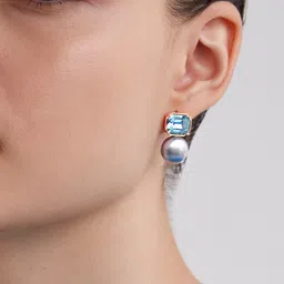 AIKA BY MINUTIAE Rose Gold Plated Geometric Studs Earrings-51