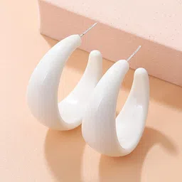 Pinapes Silver Plated Circular Hoop Earrings-26