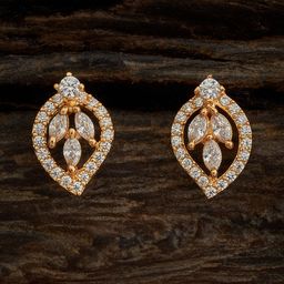 Kushal's Fashion Jewellery Gold-Plated Paisley Shaped Cubic Zirconia Studded Earrings-44