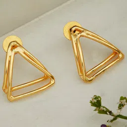 ATIBELLE Gold-Plated Triangular Studs Earrings-45