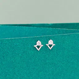 SANGEETA BOOCHRA Sterling Silver Cubic Zirconia Stone Studded Studs Earrings-28