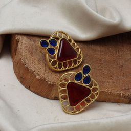 Ozanoo Gold Plated Stud Earrings-35