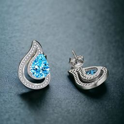 Designs & You Silver Plated Cubic Zirconia Studded Teardrop Shaped Studs Earrings-6