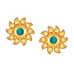 Vighnaharta Gold-Plated Oval Studs Earrings-28