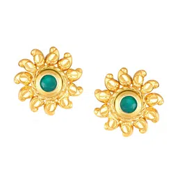 Vighnaharta Gold-Plated Oval Studs Earrings-50