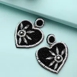 Mali Fionna Beaded Heart Shaped Drop Earrings-image-28