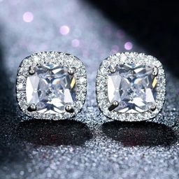 Designs & You Silver Plated Square Shaped Stud Earrings-26
