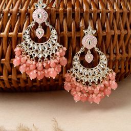 Sukkhi Gold Plated Kundan Studded Contemporary Chandbalis-7