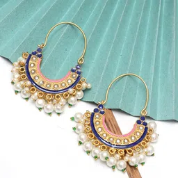 Ozanoo Gold-Plated Classic Shaped Hoop Earrings-45
