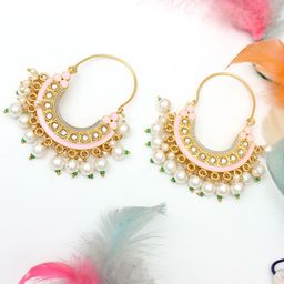 Ozanoo Gold-Plated Chandbali Earrings-10
