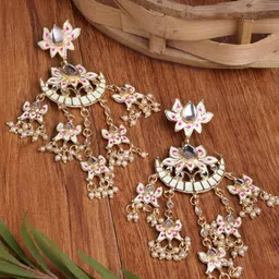 Shining Diva Gold-Plated Classic Chandbalis Earrings-image-51