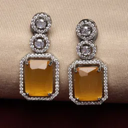 Kennice Rhodium-Plated Geometric Drop Earrings-2