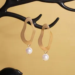 AQUASTREET Gold-Plated Geometric Drop Earrings-14