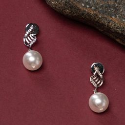 justpeachy Rhodium-Plated Stone Studded Classic Drop Earrings-38