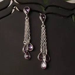 Saraf RS Jewellery Silver-Plated Classic Drop Earrings-39