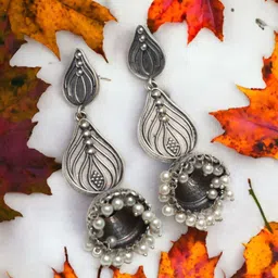 Ozanoo Silver-Plated Dome Shaped Studs Earrings-32