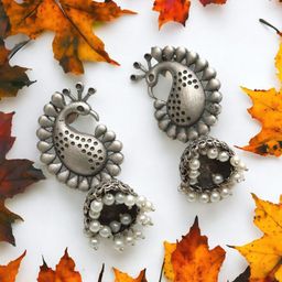 Ozanoo Silver-Plated Classic Drop Earrings-6