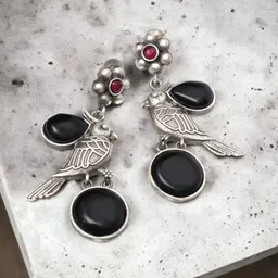 Ozanoo Silver-Plated Crystals Contemporary Drop Earrings-24