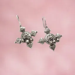 Ozanoo Silver-Plated Classic Drop Earrings-5