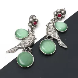 Ozanoo Silver-Plated Crystals Contemporary Drop Earrings-22
