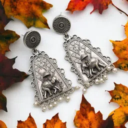Ozanoo Silver-Plated Classic Beaded Drop Earrings-20
