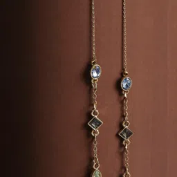 Accessorize London Women Gem Long Drop Earrings-image-66