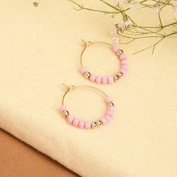 Accessorize Gold Plated Circular Beaded Hoop Earrings-image-27