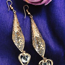 FEMMIBELLA Gold-Plated Contemporary Drop Earrings-91