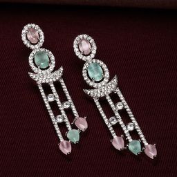Kennice Rhodium-Plated Crescent Shaped Drop Earrings-57