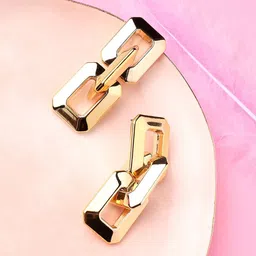 DressBerry Gold-Toned Gold-Plated Drop Earrings-image-46