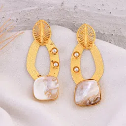 Silvermerc Designs Gold-Plated Contemporary Drop Earrings-image-51