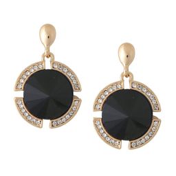 Crunchy Fashion Gold-Toned Diamond Shaped Drop Earrings-image-29