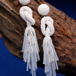 Anekaant Beaded Teardrop Shaped Drop Earrings-89