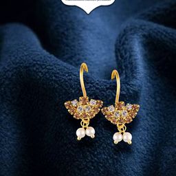 Vighnaharta Gold-Plated Drop Earrings-18