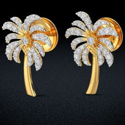 Joyalukkas 22KT GoldGem Stone Palm Tree Studed Earrings-image-62