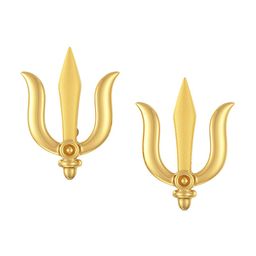 Joyalukkas BIS Hallmark 22KT Gold Trident Stud Earrings 1.54 gm-image-8