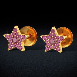 Joyalukkas 22KT Gold Gem Stone Studded Earrings 1.13 gm-24