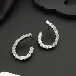 Saraf RS Jewellery Silver Plated AD Studded Studs Earrings-image-14