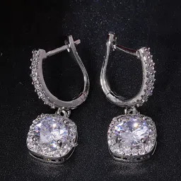 Jewels Galaxy Silver-Plated Geometric Hoop Earrings-17