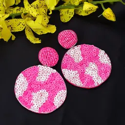 Bellofox Pink Artificial Beads Drop Earrings-image-13