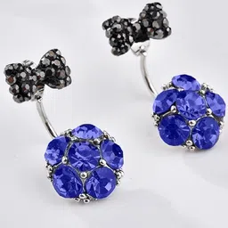 OOMPH Floral Crystals Drop Earrings-image-87