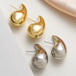 Krelin Set of 2 Lightweight Stainless Steel Drop Earrings-21