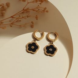 Jazz and Sizzle Gold-Plated Floral Half Hoop Earrings-image-19